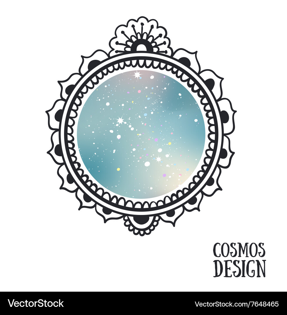 Ornamental boho style frame with space inside vector image
