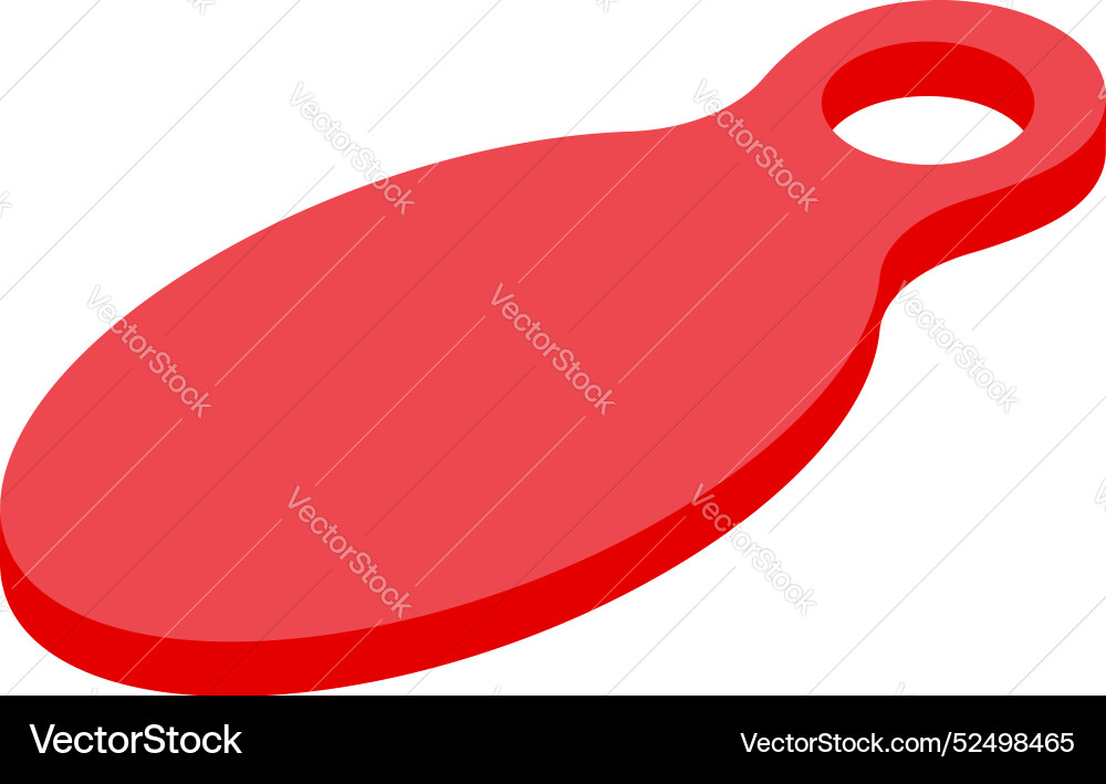 Red oval keychain with empty space for your design Vector Image