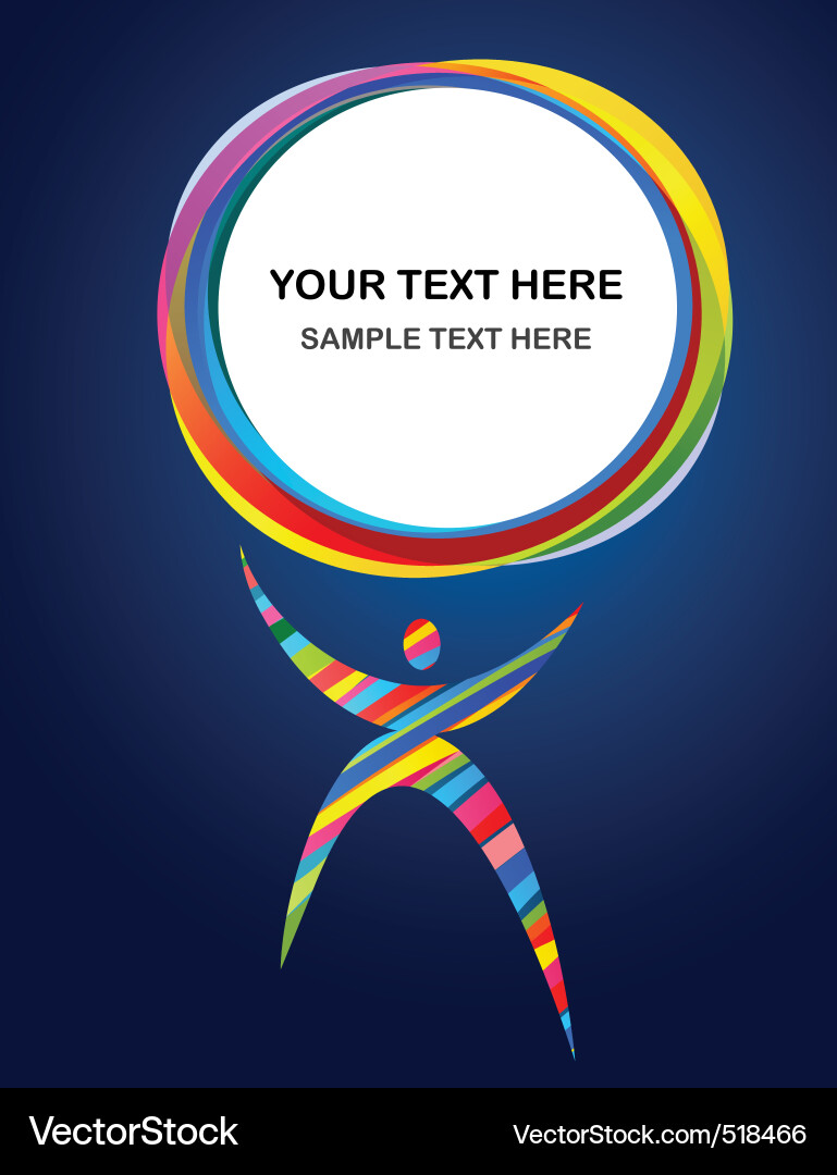 Abstract background with a colorful man frame vector image