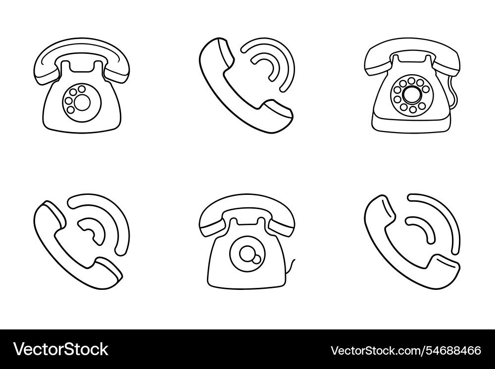 Art style call icon bundle set design Art style call icon bundle set design vector image