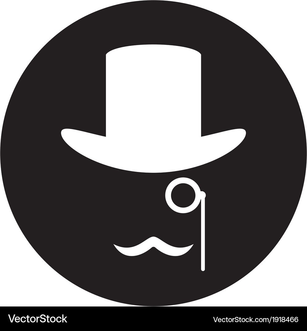 Bowler hat and moustache Vector Image