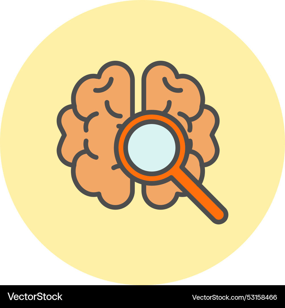 Deep learning line filled circle icon Vector Image