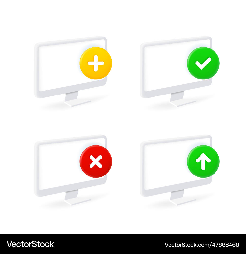 Desktop computer icons set with different Desktop computer icons set with different vector image