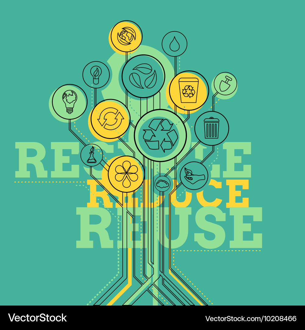 Ecology infographic recycle reduce reuse Vector Image