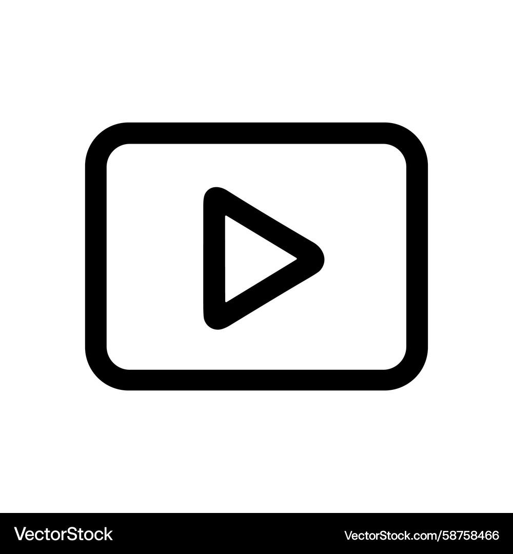 Minimalist Rounded Play Icon Vector Image
