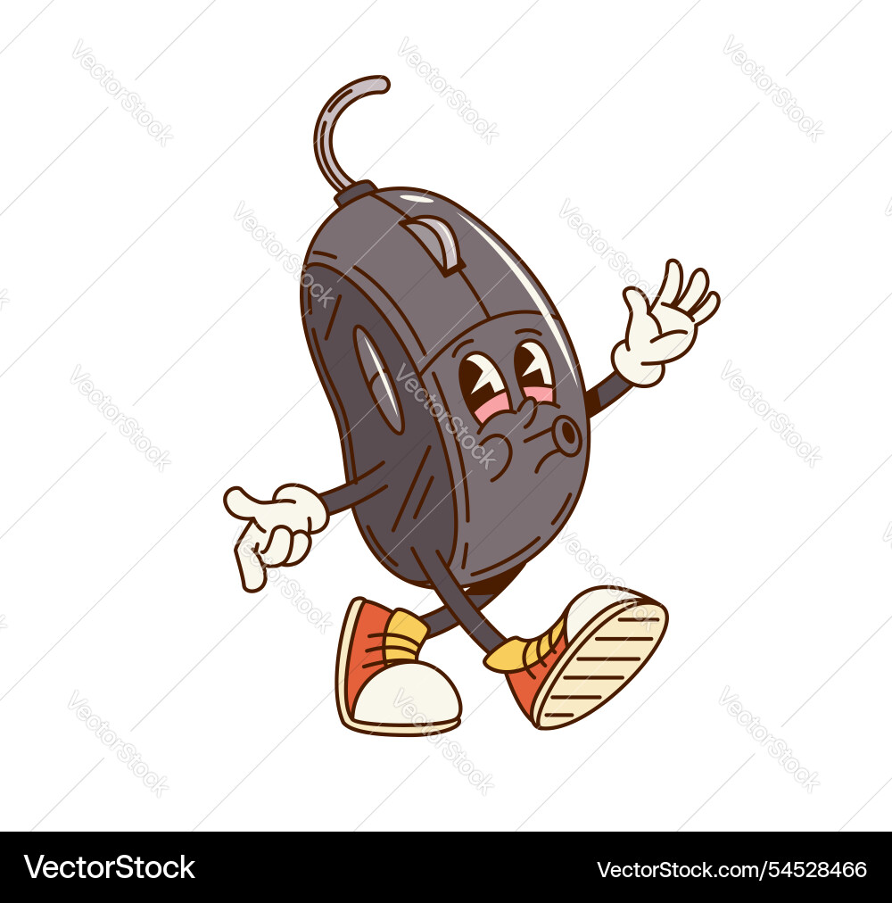 Retro Cartoon Computer Mouse Vector Image