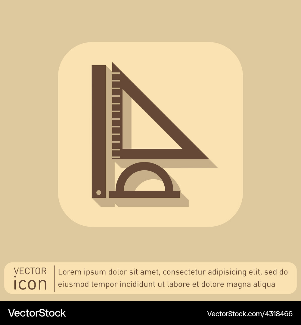 Ruler protractor triangle symbol of geometry Vector Image