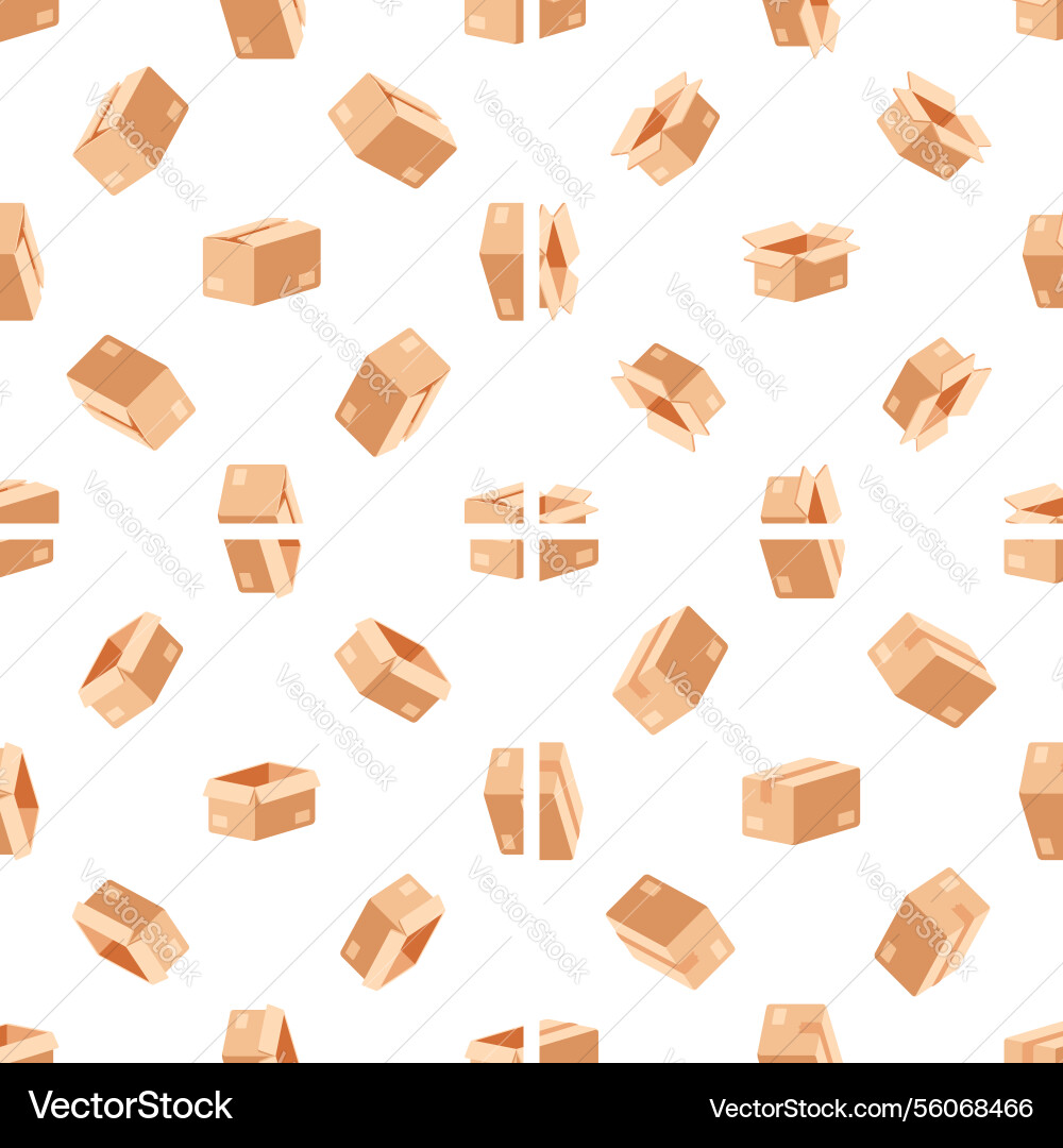 Seamless pattern of open and closed cardboard Seamless pattern of open and closed cardboard vector image