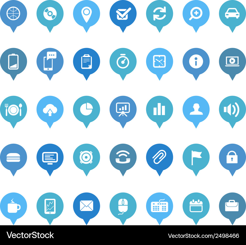 Web icons in speech clouds collection Vector Image