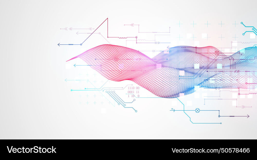 Wireframe big data concept abstract digital Wireframe big data concept abstract digital Vector Image