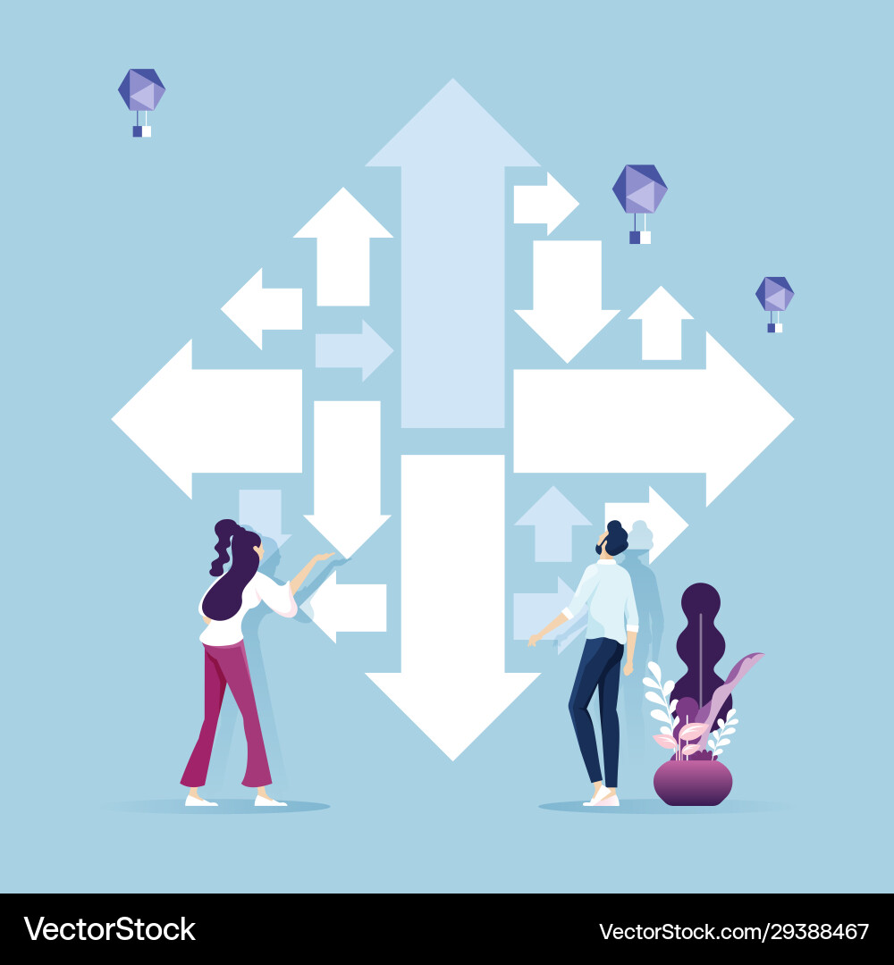Business challenge and task solution choice way Business challenge and task solution choice way vector image