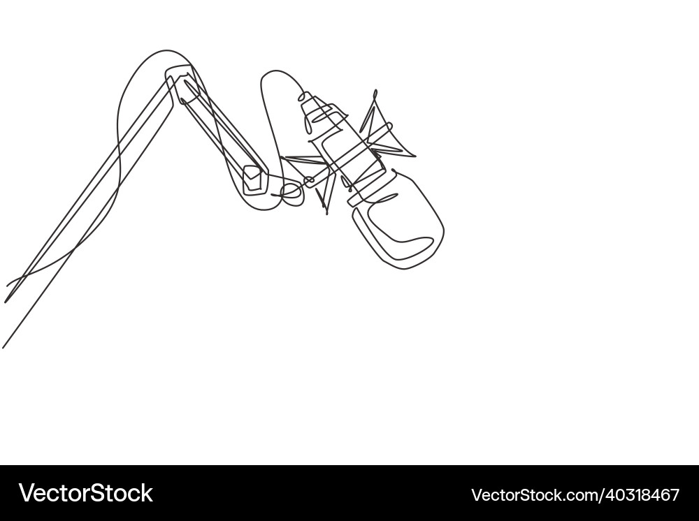 Continuous Line Microphone vector image