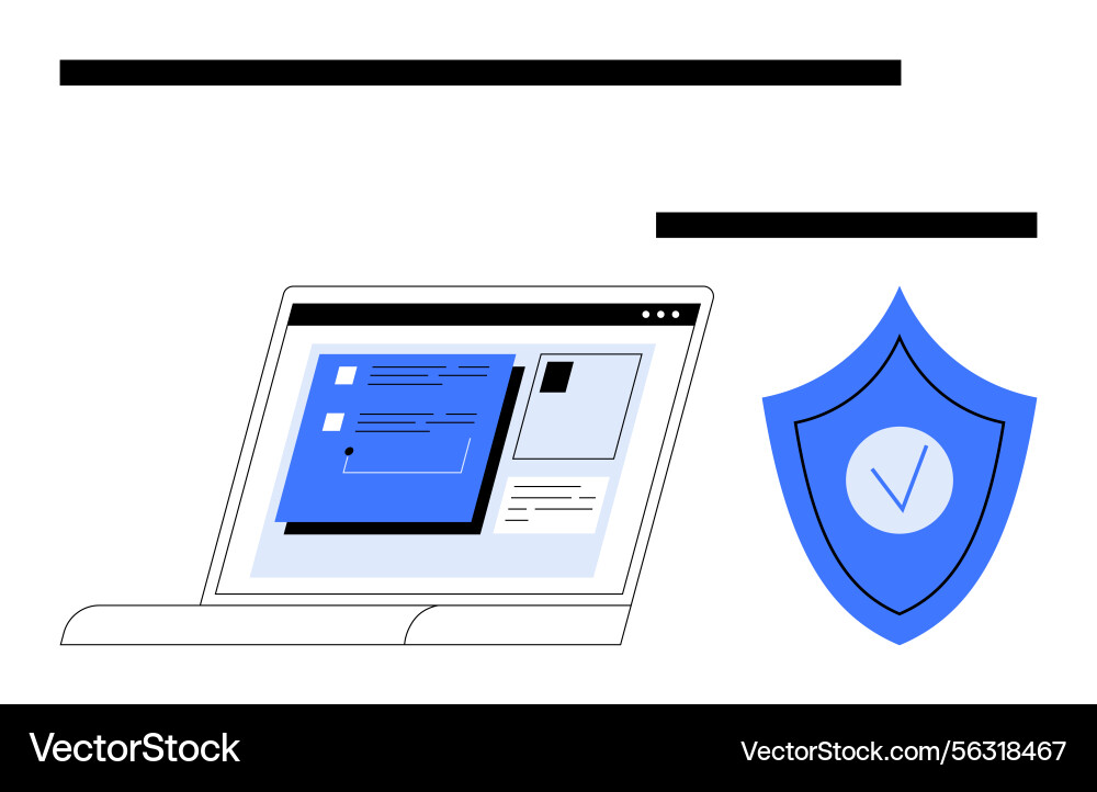 Cybersecurity Web App Interface Vector Image