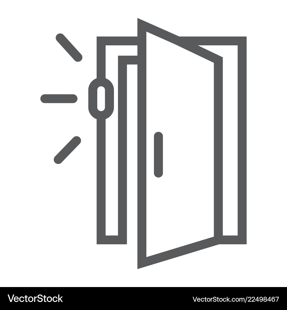 Door sensor line icon access and security Door sensor line icon access and security vector image