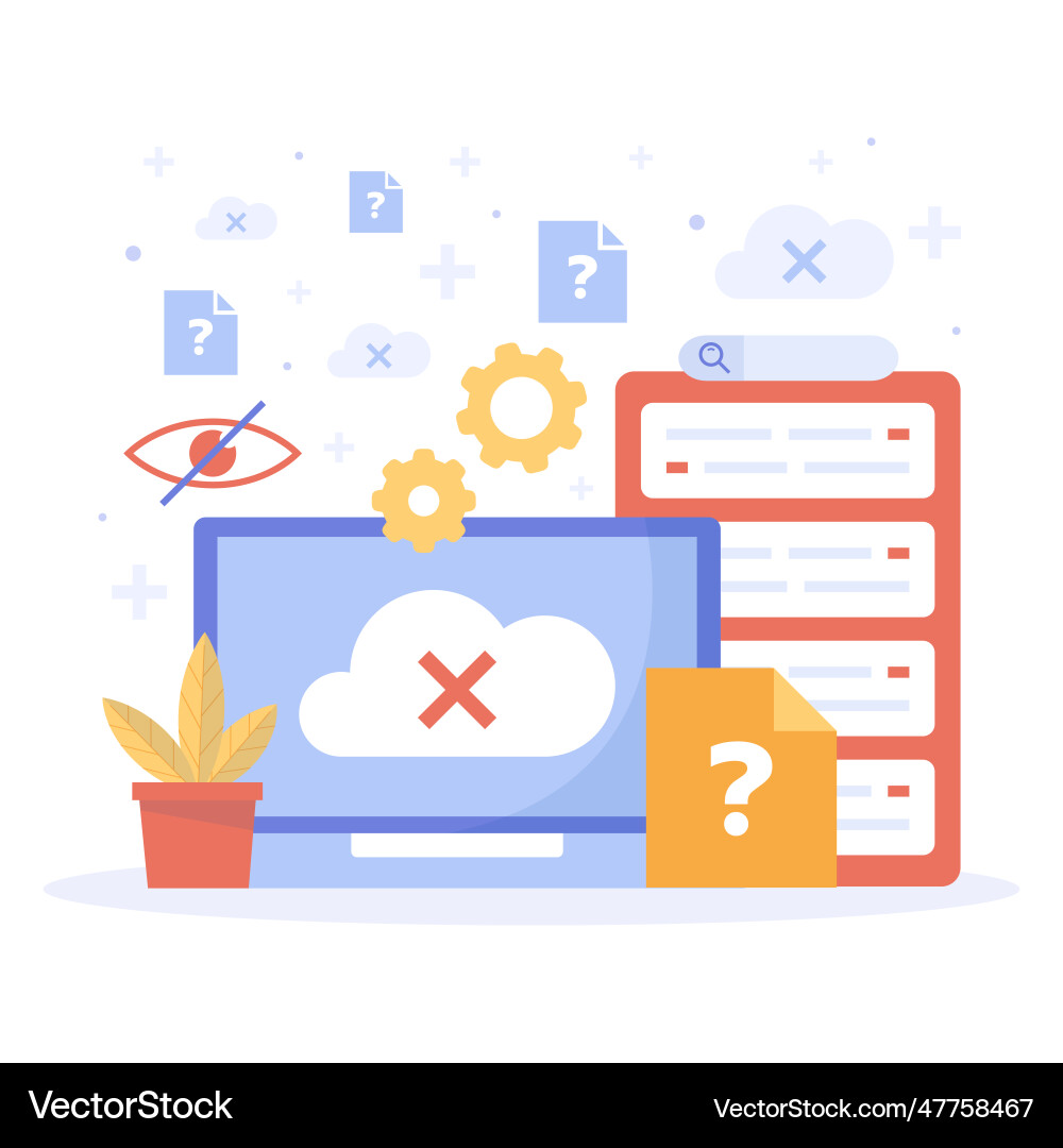 Flat design no data error Flat design no data error Vector Image