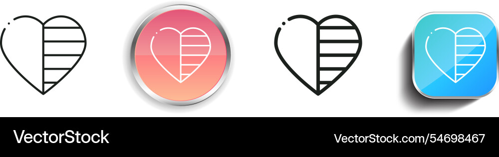 Half icon thin linear regular and button style vector image