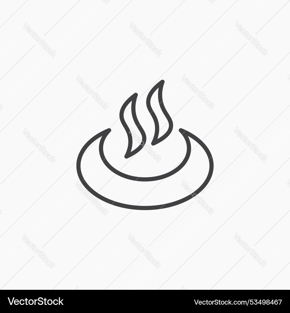Onsenline in thin line black color flat simple Vector Image