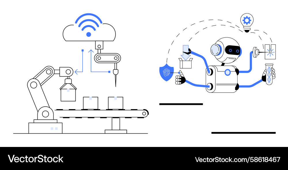 Robotic automation with ai and cloud integration Vector Image