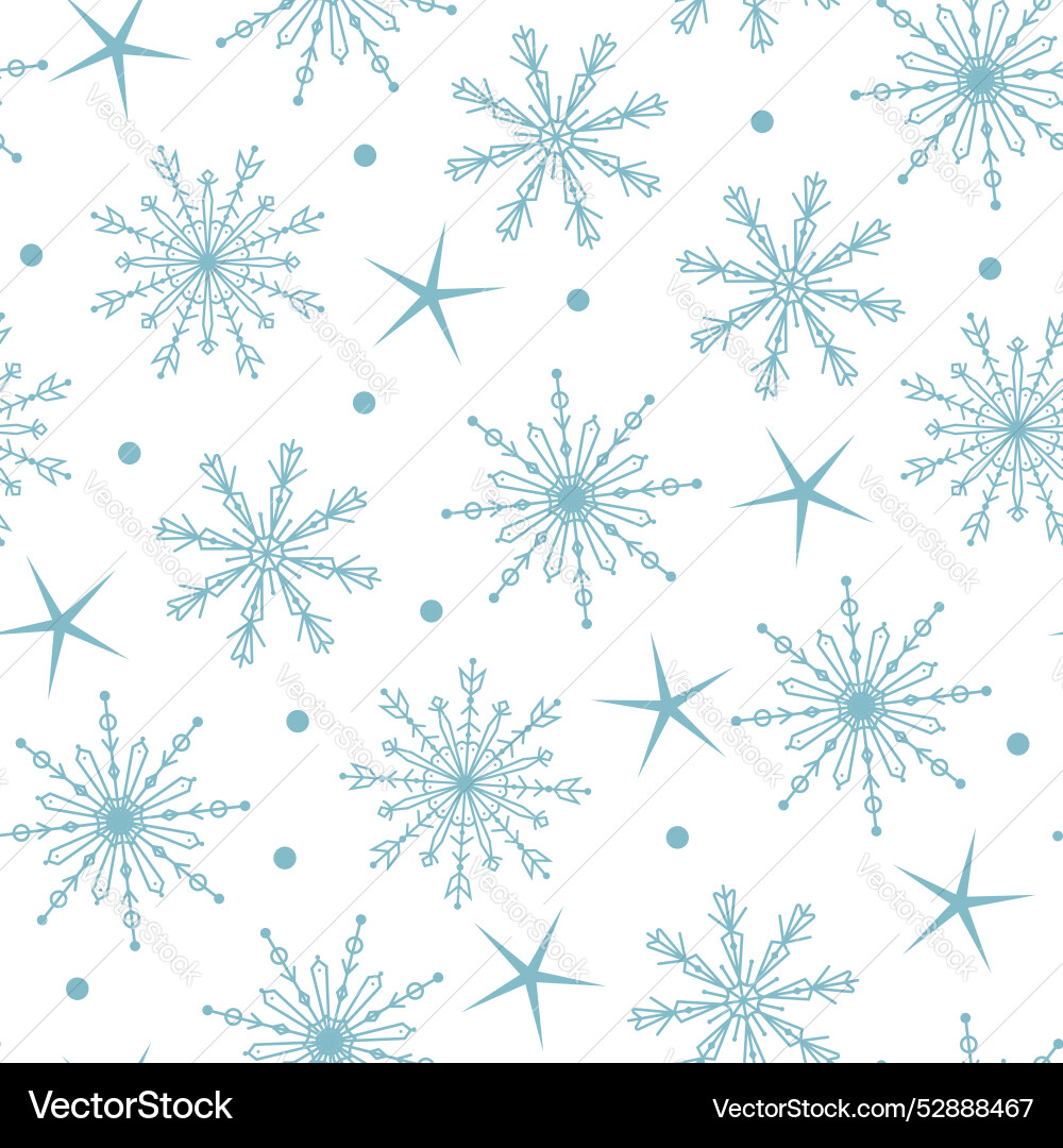 Seamless pattern with different snowflakes Seamless pattern with different snowflakes Vector Image