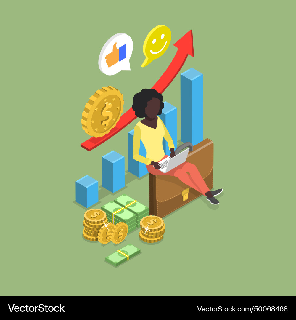 3d isometric flat of royalty 3d isometric flat of royalty vector image