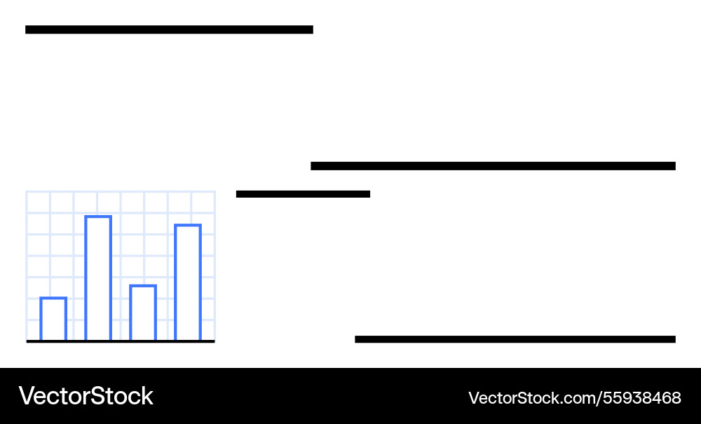 Bar chart with gridlines and horizontal black bars Bar chart with gridlines and horizontal black bars vector image