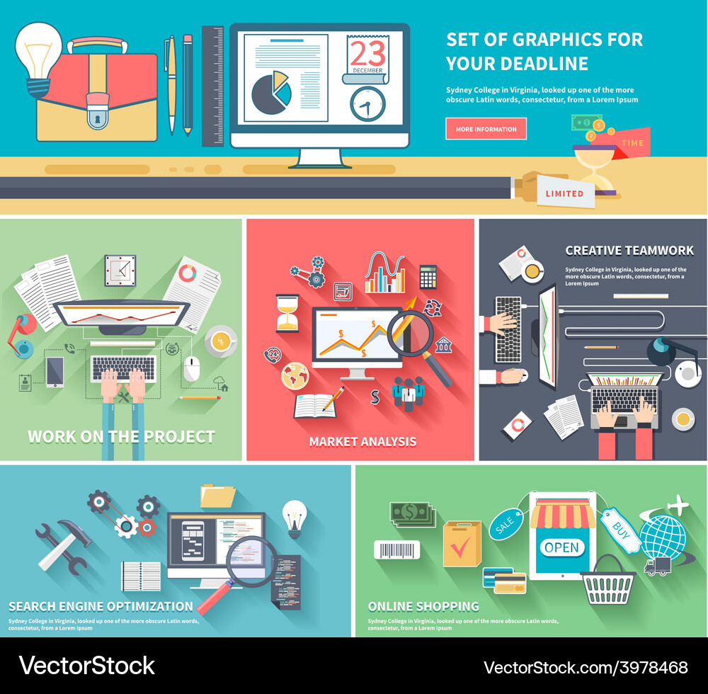 Concepts set of graphics for your dedline Vector Image