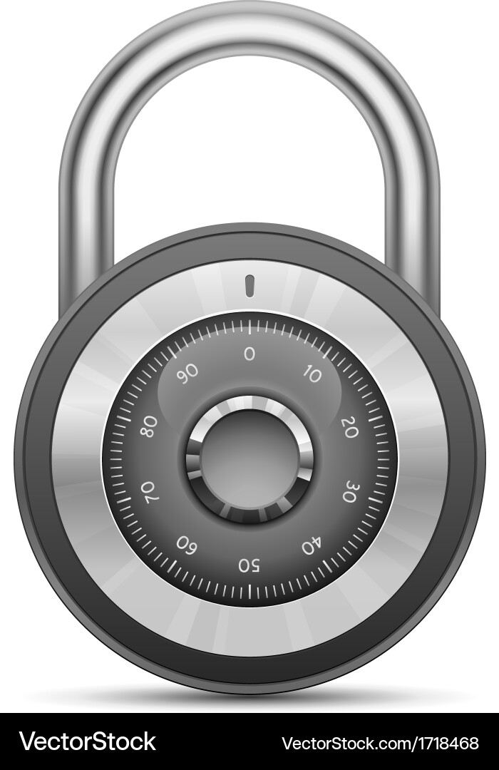 Glossy Combination Lock Vector Image