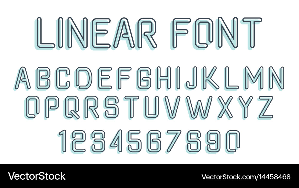 Linear font vector image