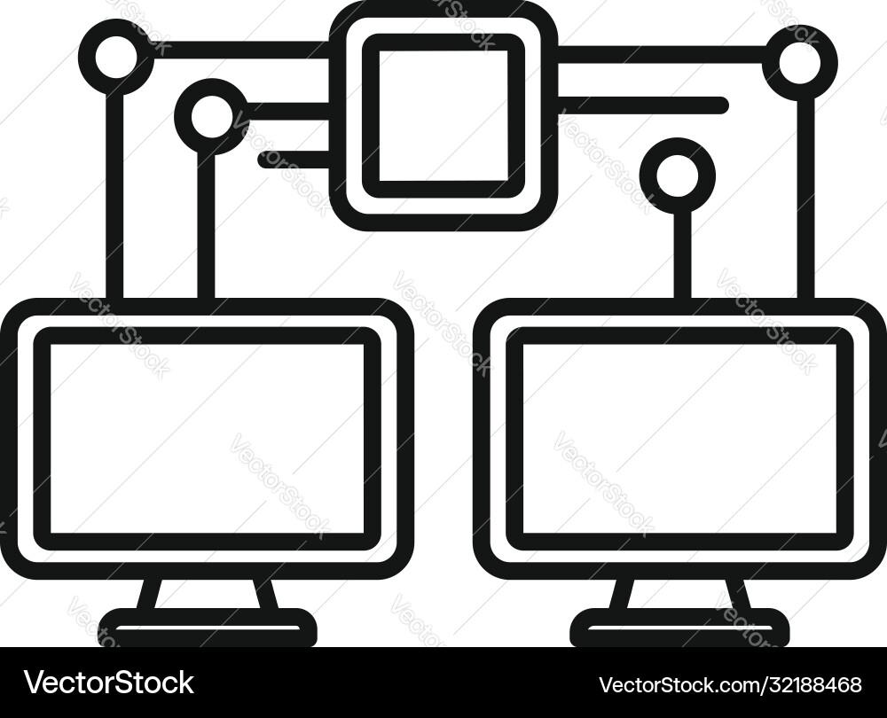 Machine learning network icon outline style Machine learning network icon outline style vector image