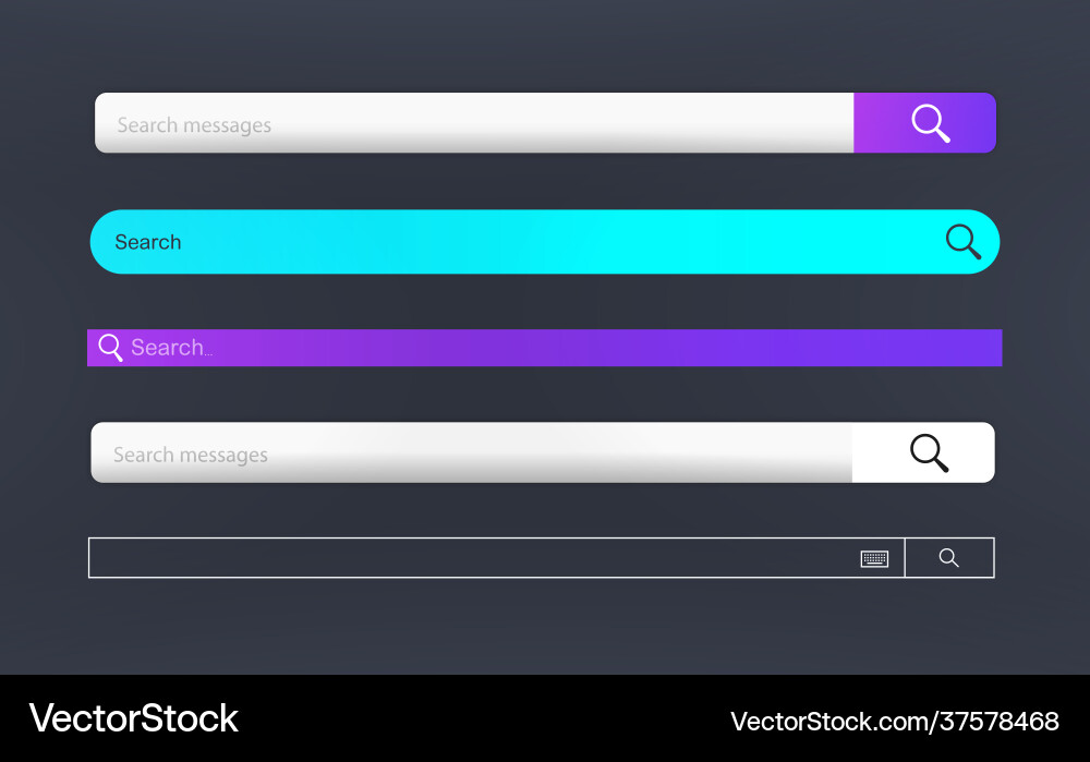 Modern search bar set template internet searching Modern search bar set template internet searching vector image