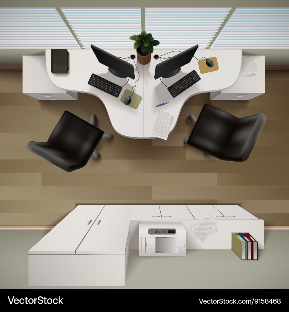 office building top view vector