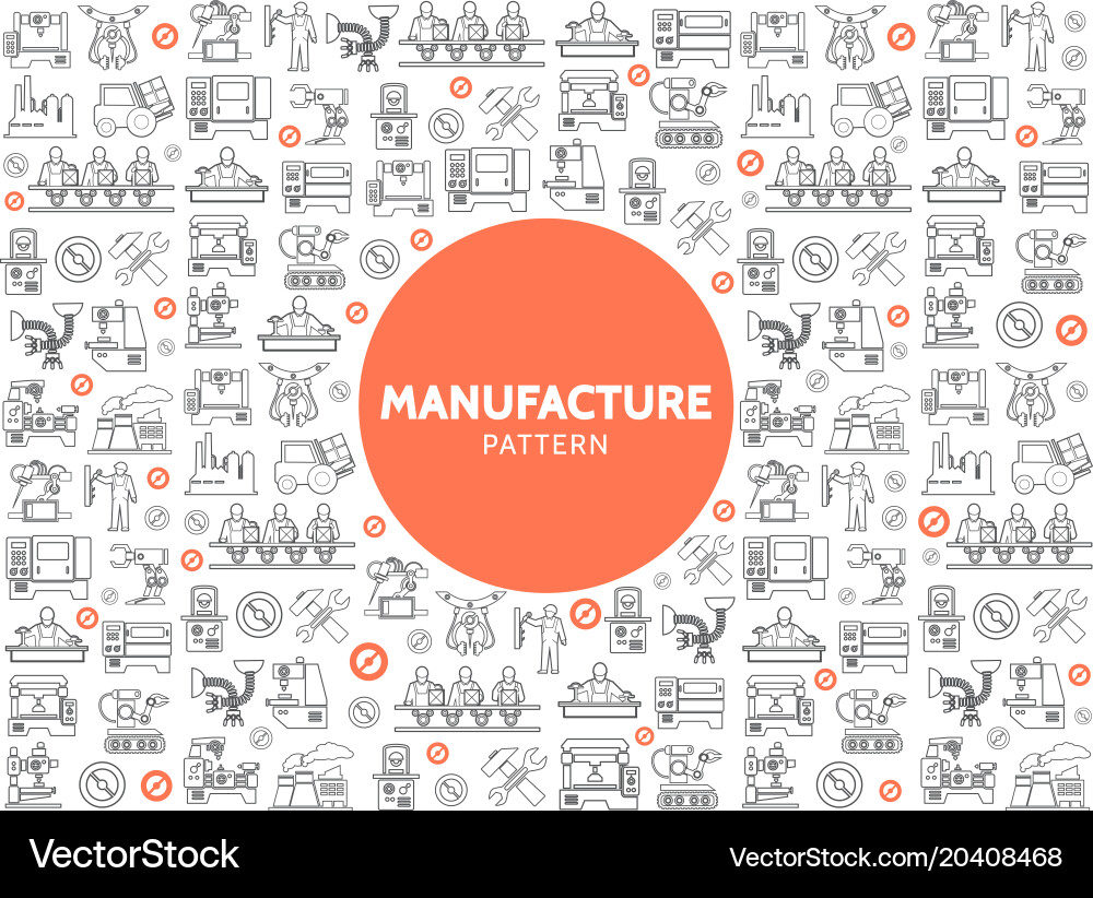 Production linear icons pattern Royalty Free Vector Image