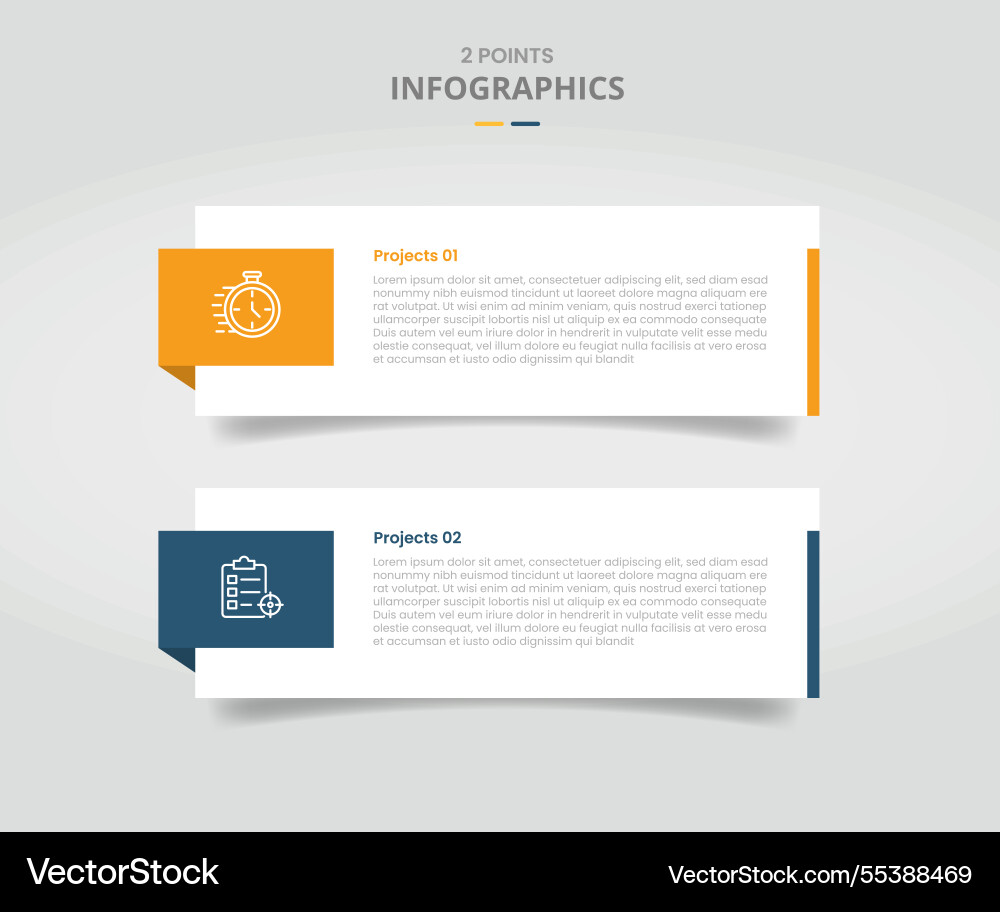 Point 2 Point Report 2 points template comparison concept Royalty Free Vector