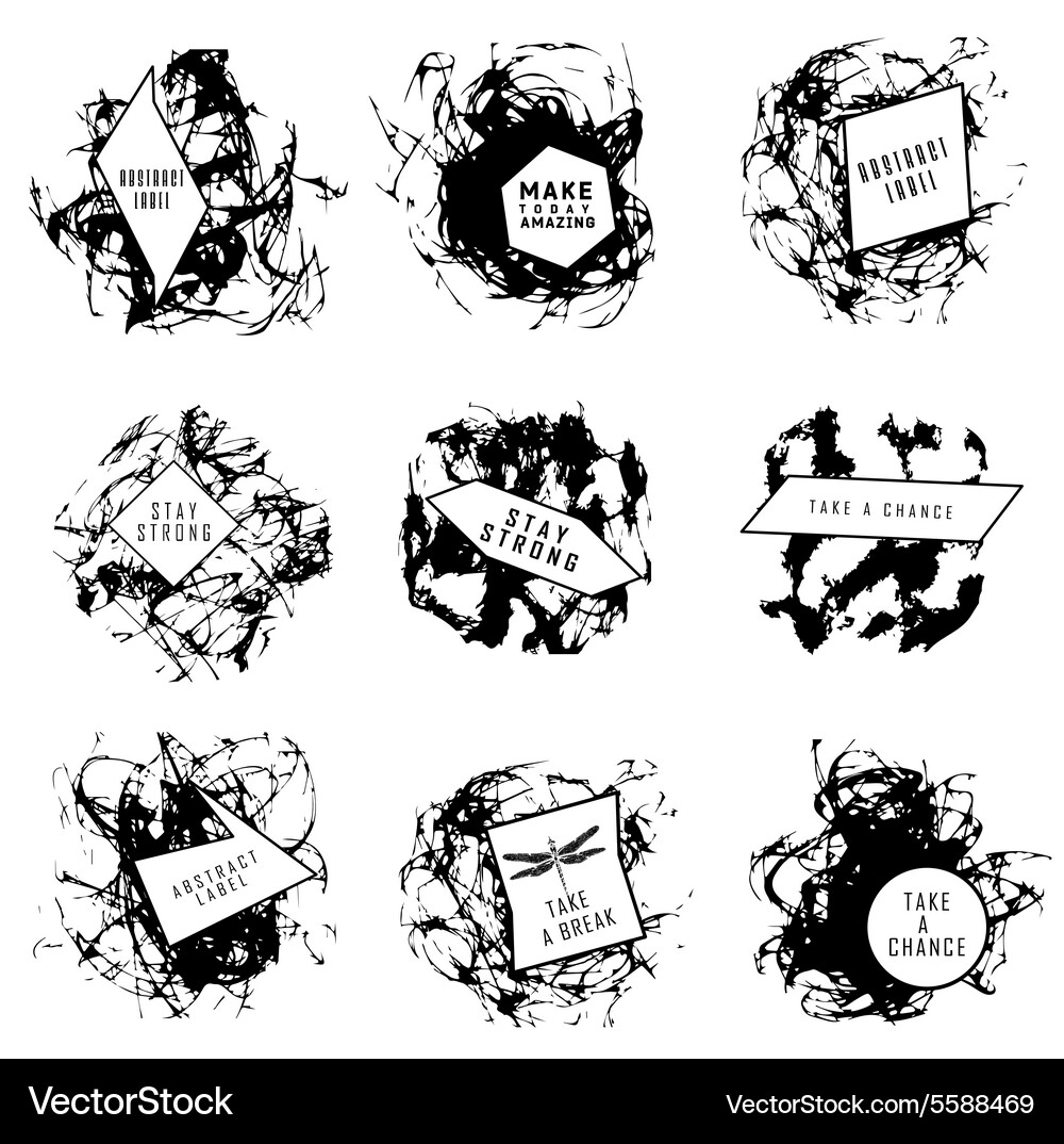 Abstract set of blobs splash labels Vector Image