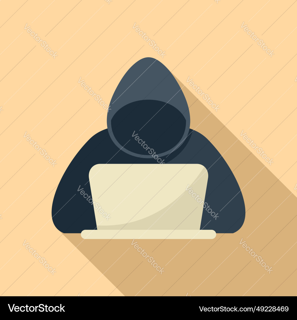 Anonymous hacker icon flat mark had person vector image