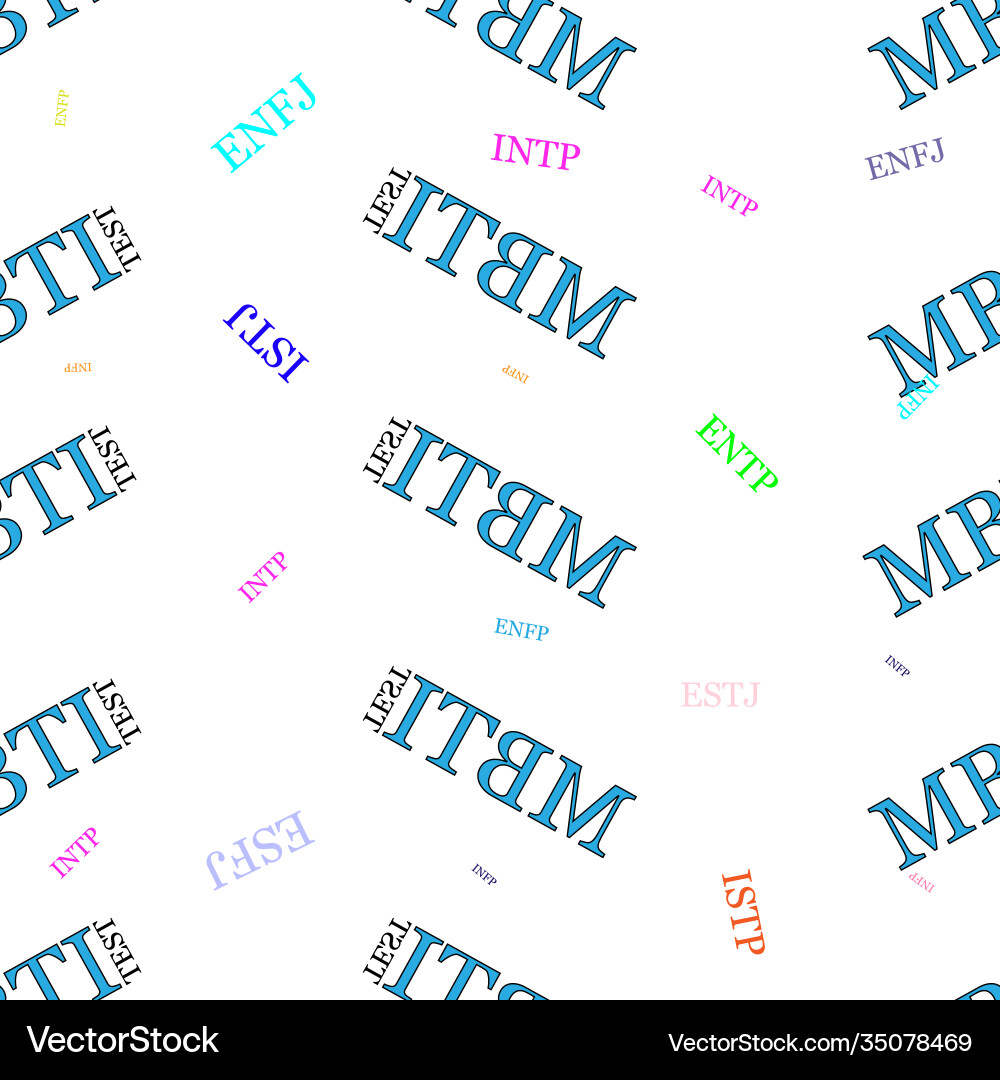 Seamless pattern mbti test isolated Seamless pattern mbti test isolated vector image