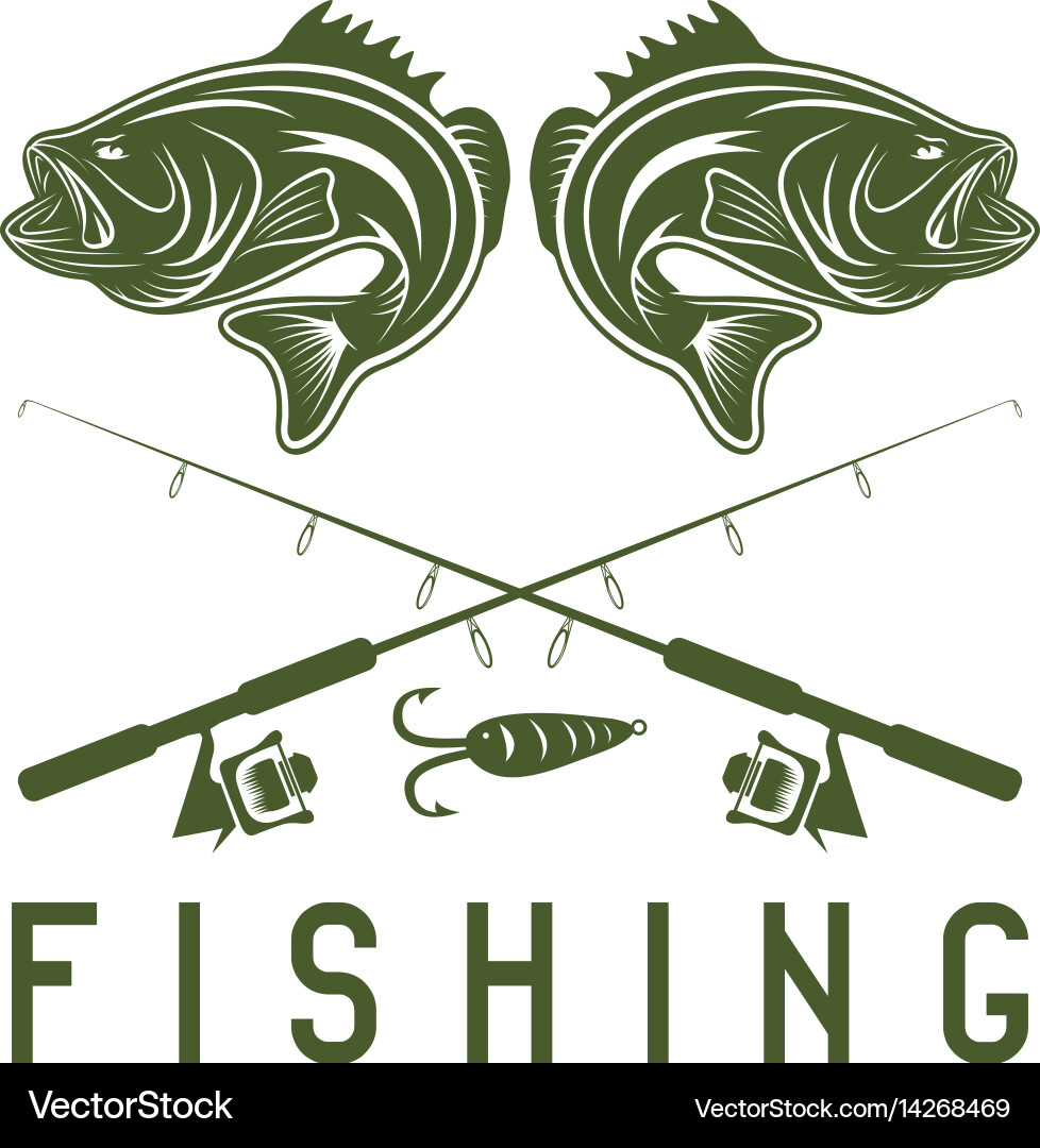 Vintage Fishing Bass Template vector image
