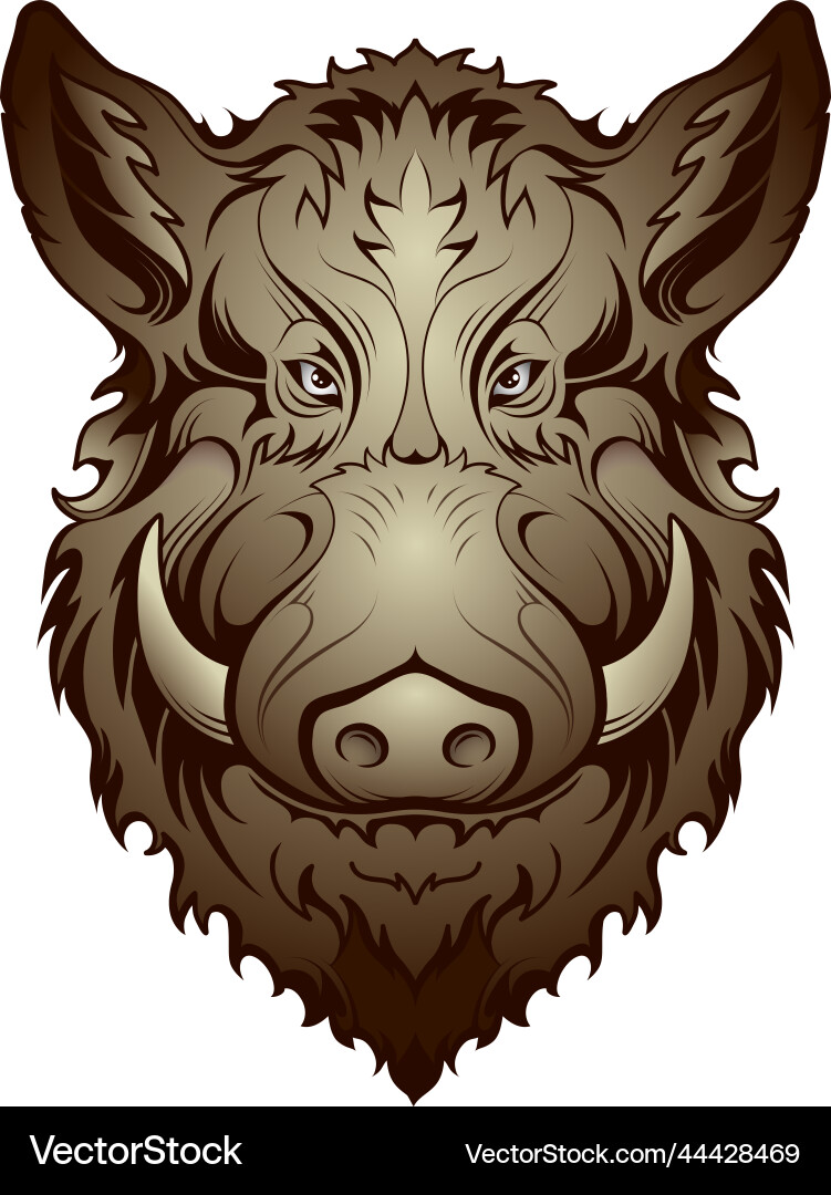 Wild Boar Head Tattoo Design vector image