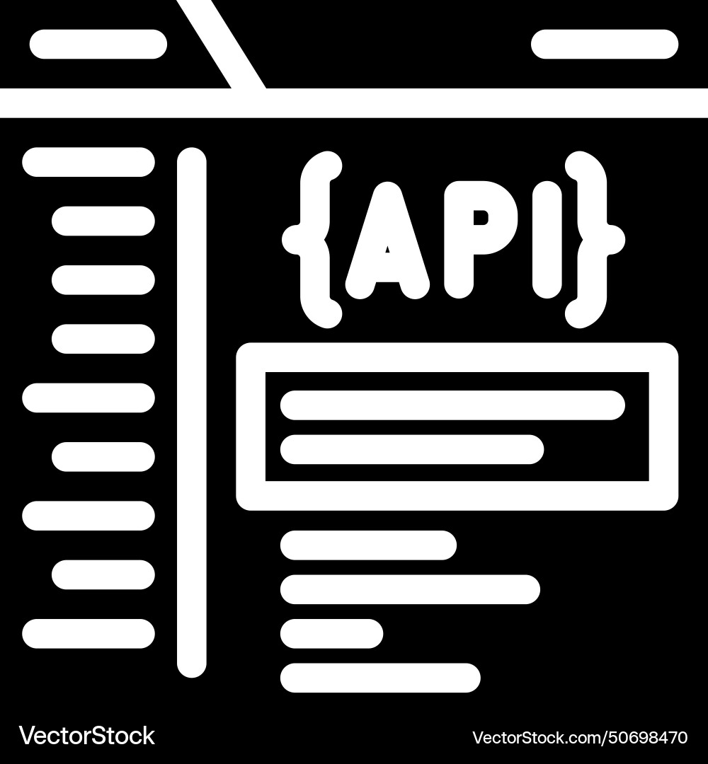 Api documentation technical writer glyph icon Api documentation technical writer glyph icon vector image