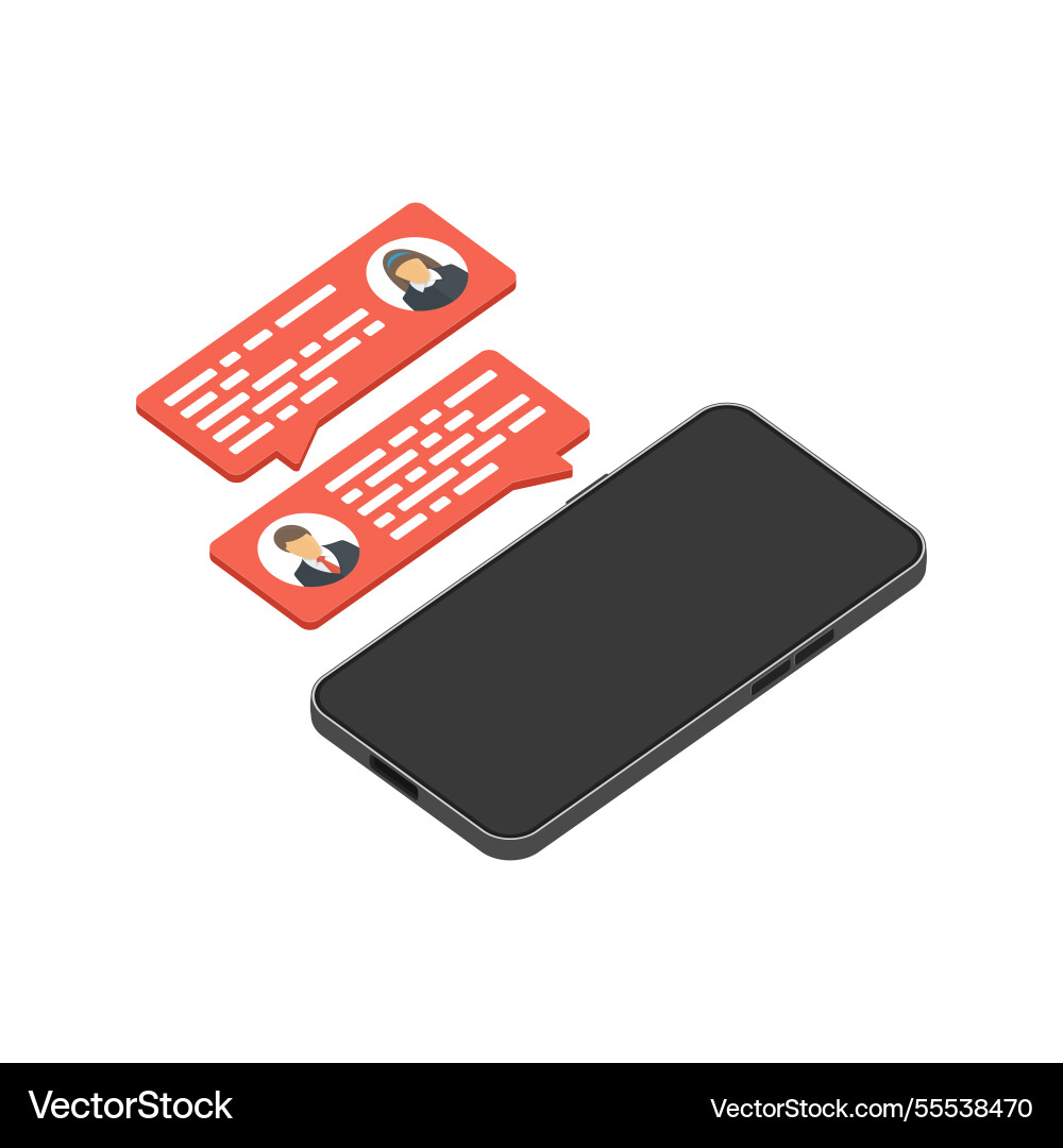 Chat message on smartphone Chat message on smartphone vector image