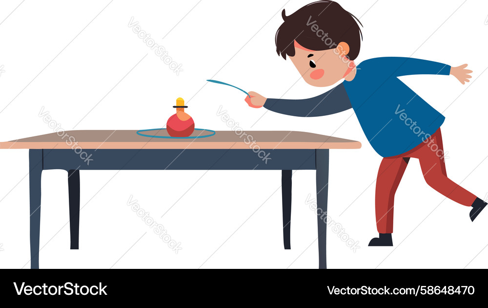 Child reaching for an object on a high table Vector Image