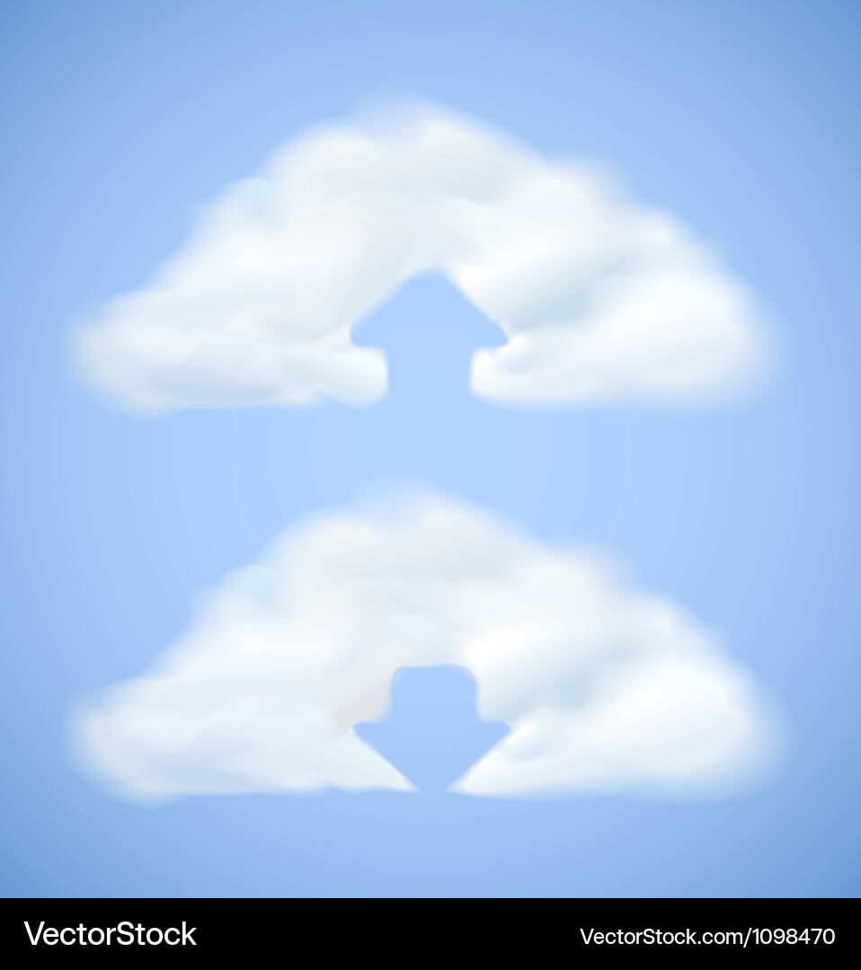 Cloud computing icon with arrow vector image