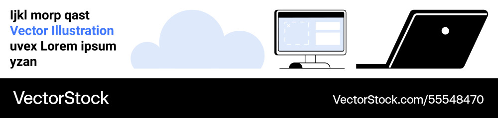 Cloud technology with computer devices Cloud technology with computer devices vector image