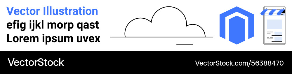 Cloud with minimal icons and text layout featuring Cloud with minimal icons and text layout featuring Vector Image