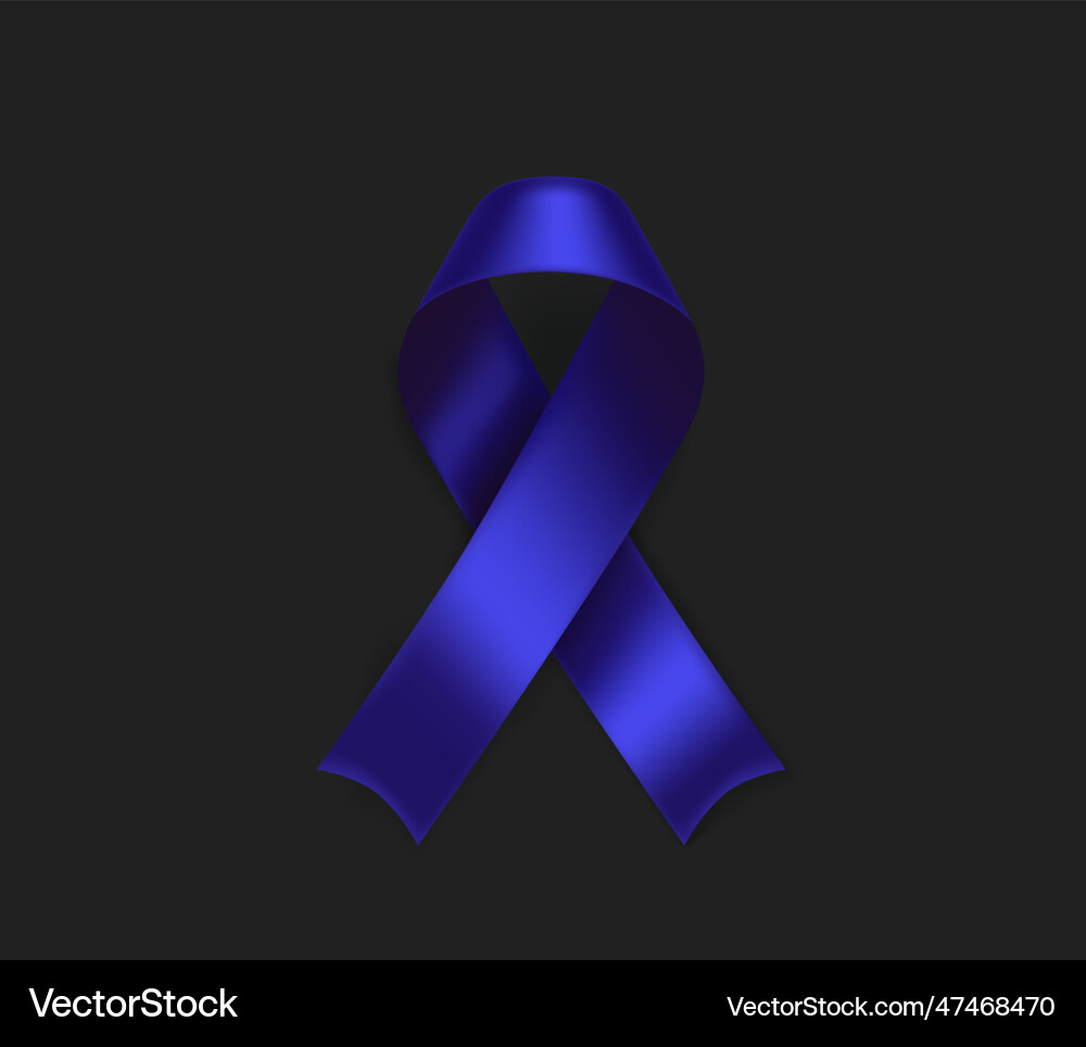 Colon Krebs Bewusstsein Symbol dunkelblaues Band Colon Krebs Bewusstsein Symbol dunkelblaues Band vektorbild