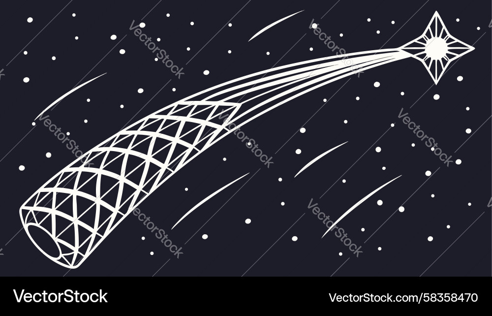 Cosmic Meteor Streak Vector Image