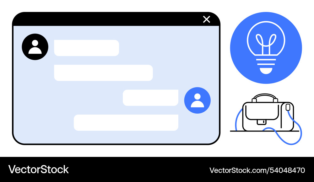 Digital communication and idea generation Vector Image