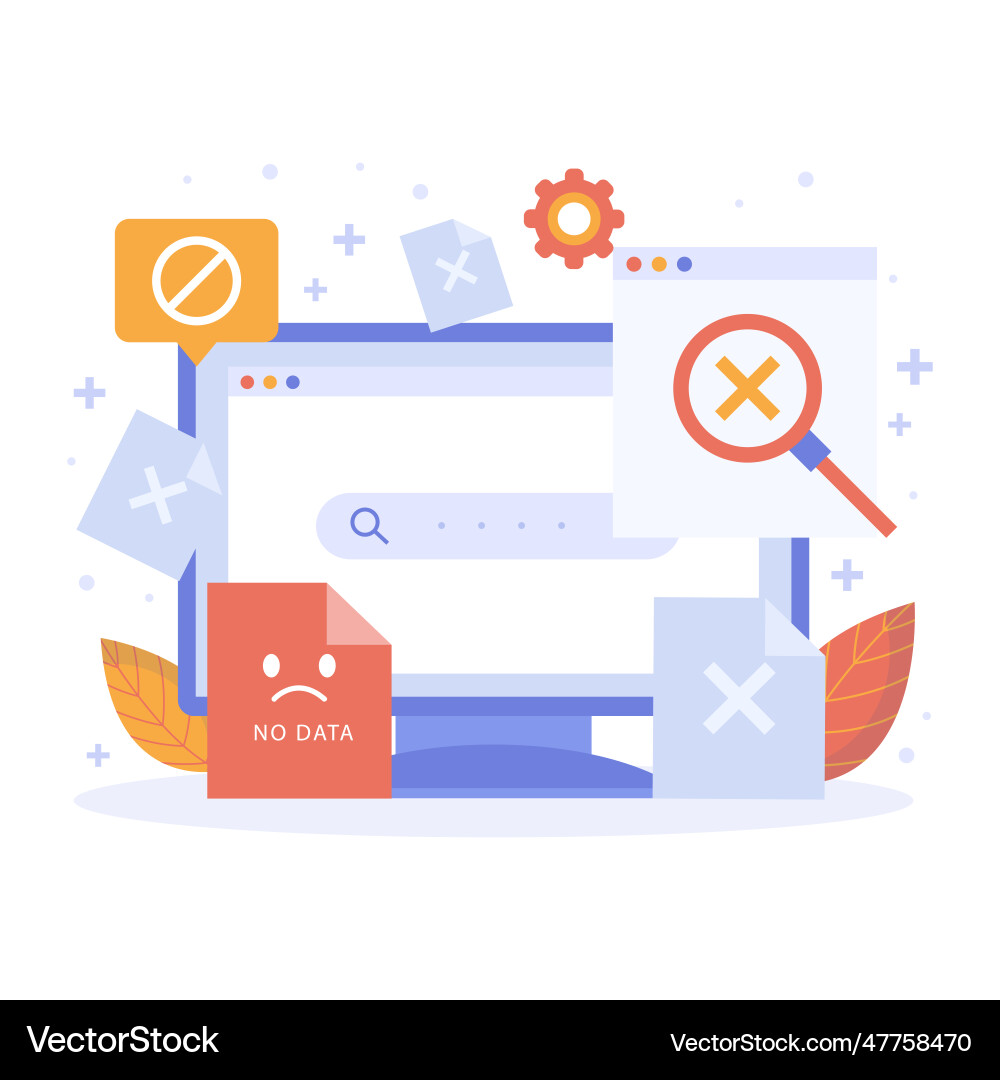 Flat design no data error Vector Image