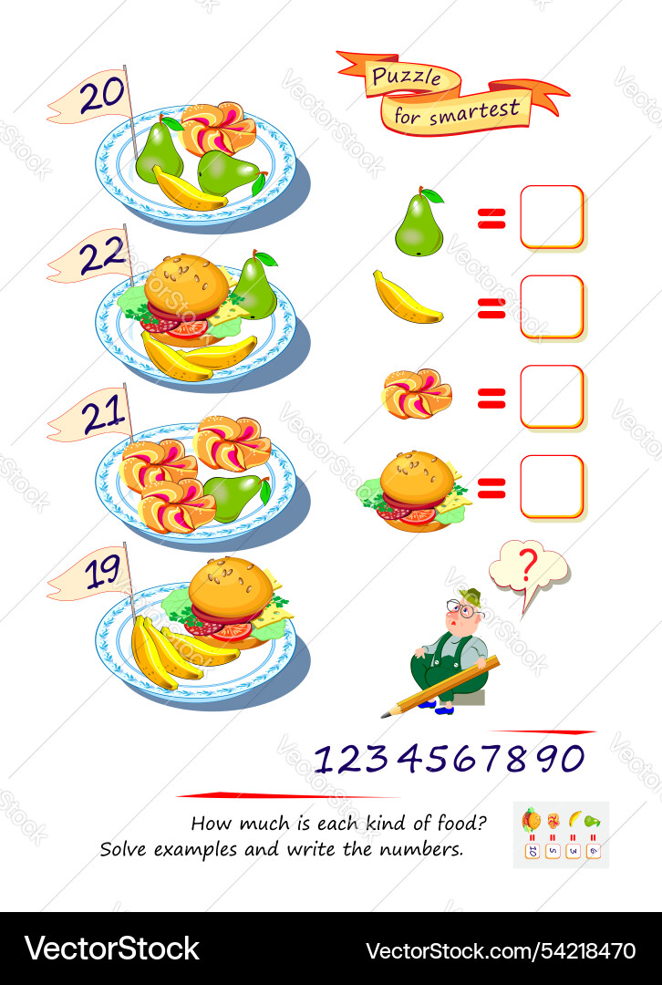 Mathematical logic puzzle game for smartest how Mathematical logic puzzle game for smartest how Vector Image