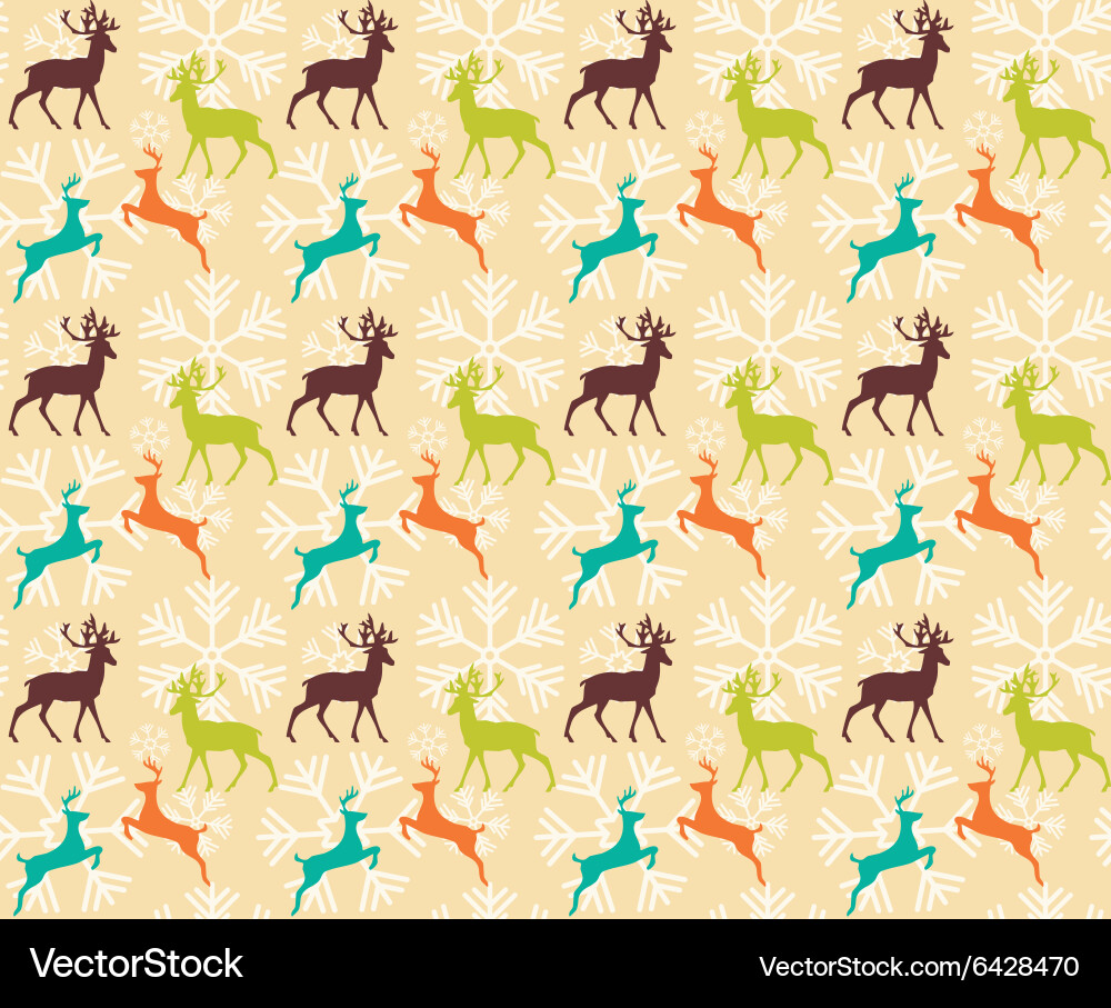 Seamless pattern with reindeers Vector Image